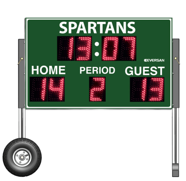 Portable Scoreboards Light Weight, Easy to use, Wheel Carts & More!