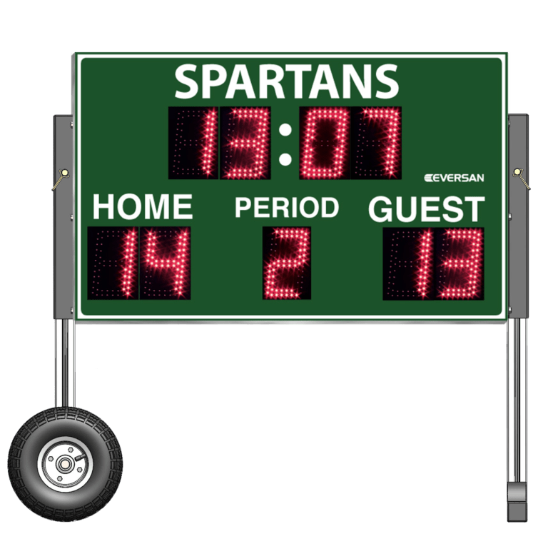 Portable Scoreboards Light Weight, Easy to use, Wheel Carts & More!